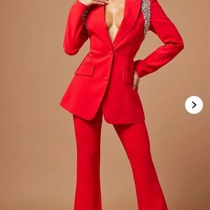 Fashion Nova Vibrant Red Pantsuit